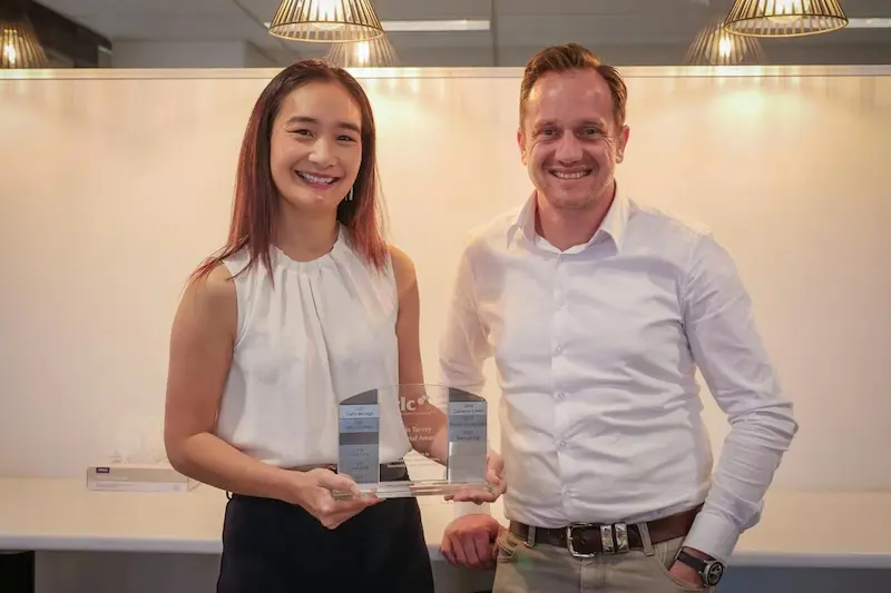 Cat Liddell receiving the Chris Turvey Memorial award from VLC State Director Mark Iliffe.